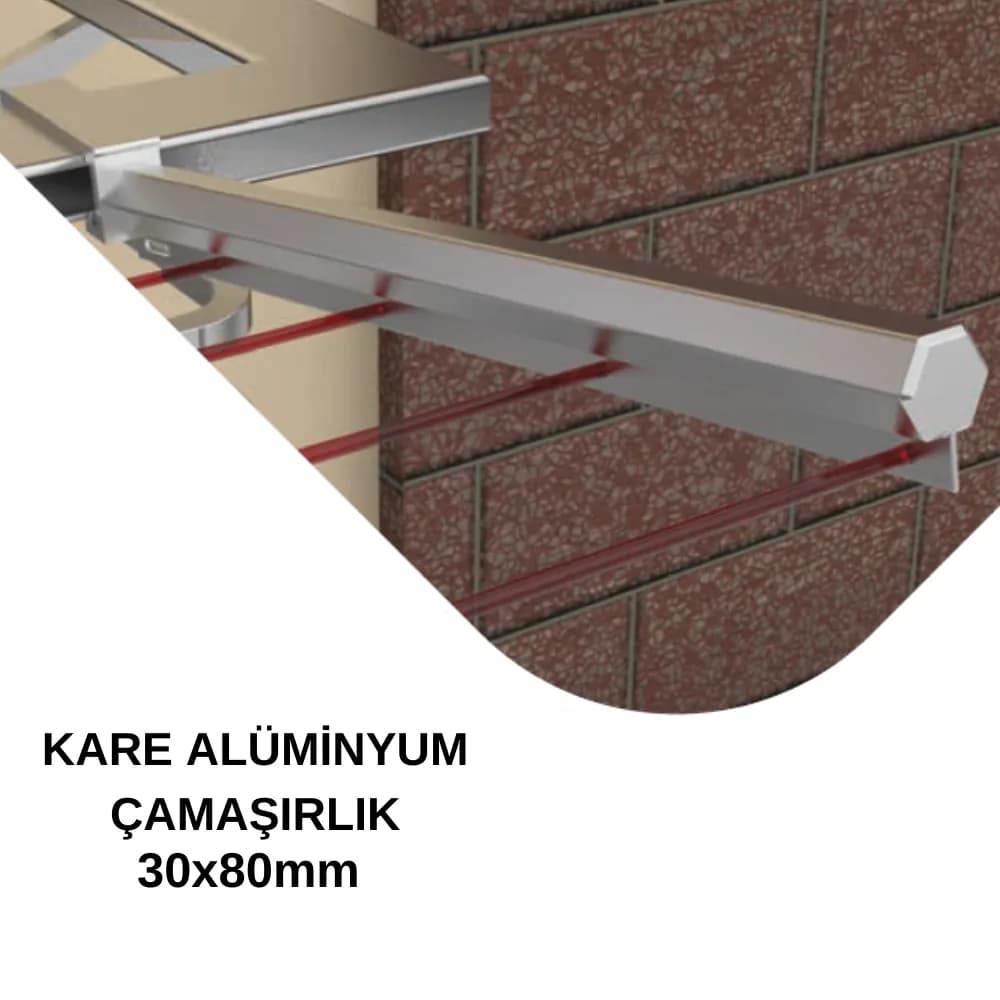 Alüminyum 30X80 Parlak Çamaşırlık Askısı