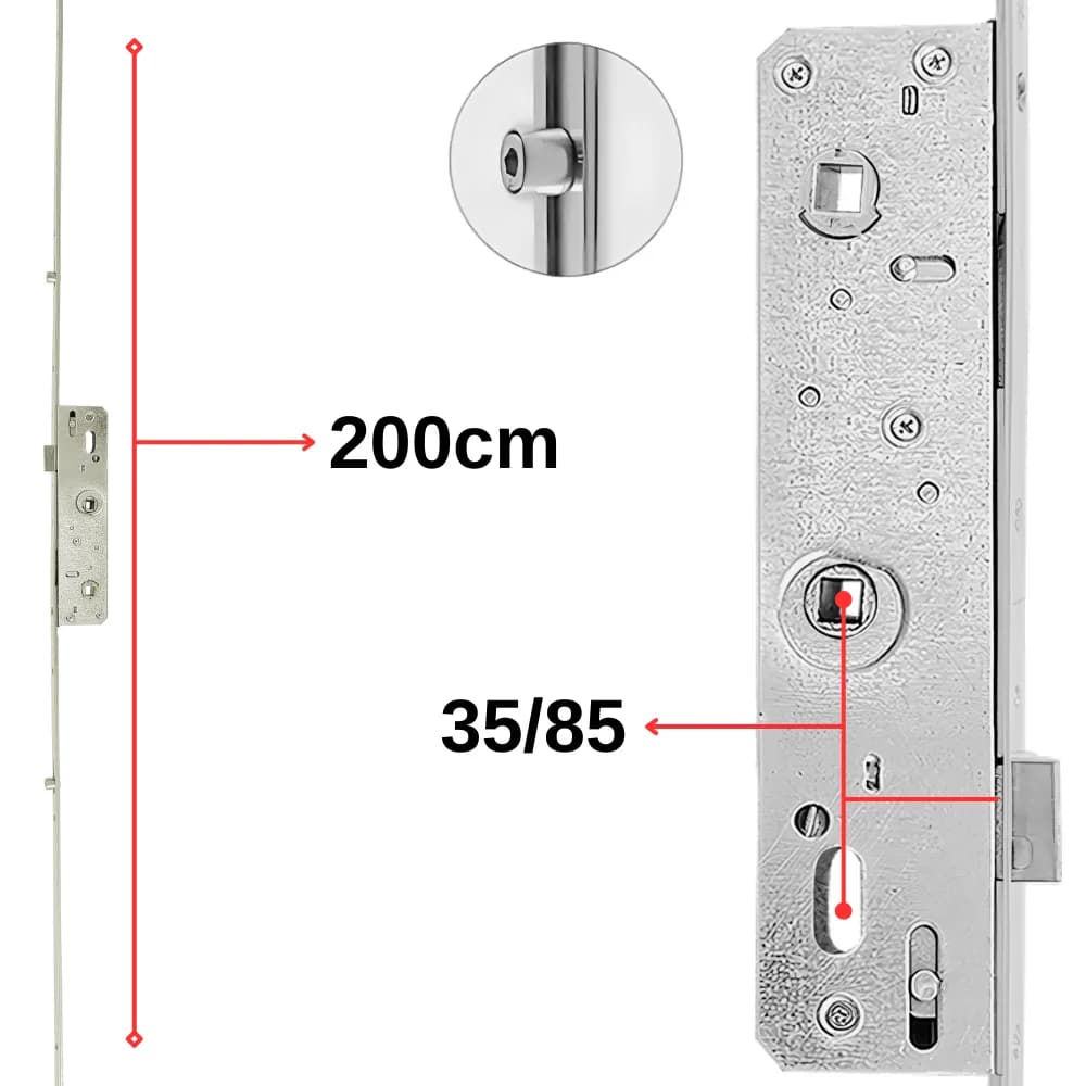 Endow 200 cm WC Kilitli Kapı İspanyolet Metal Gövde Barelsiz 35/85