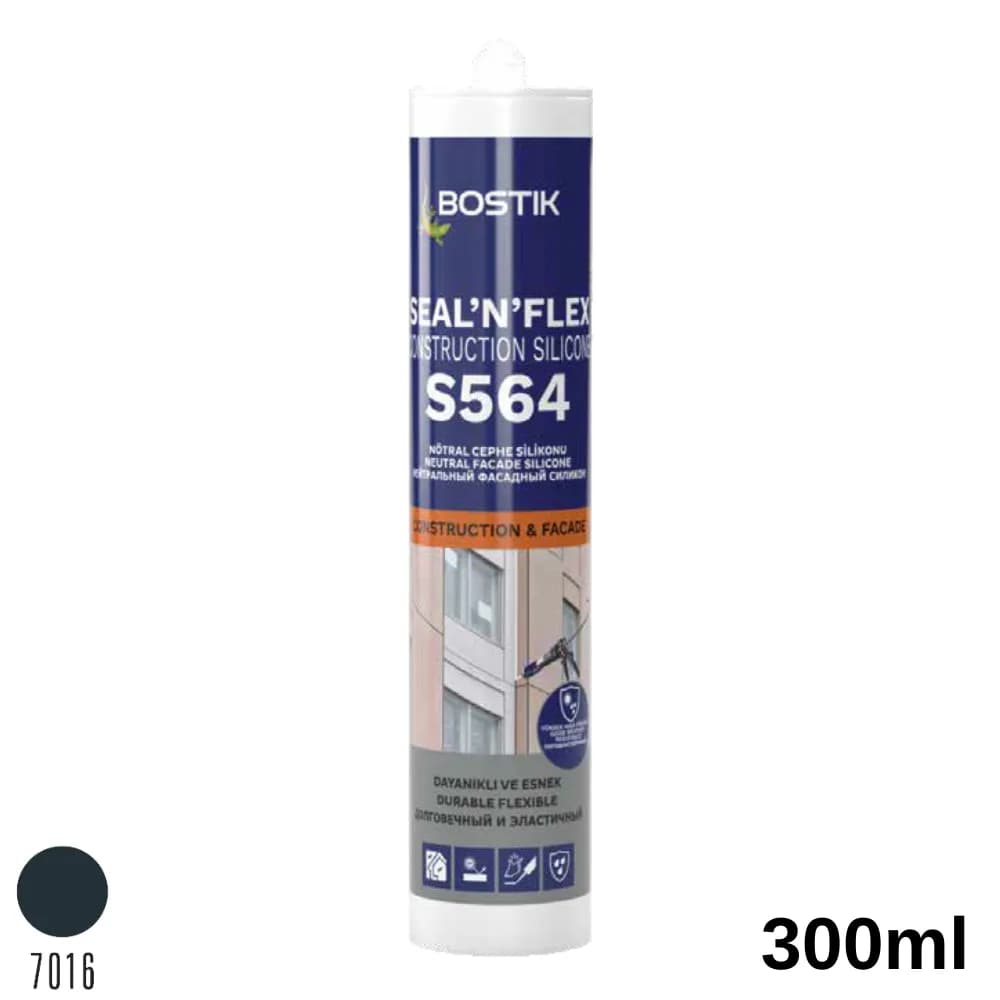 Bostik S 564 Nötr Cephe Silikon 300 ml Antrasit Gri