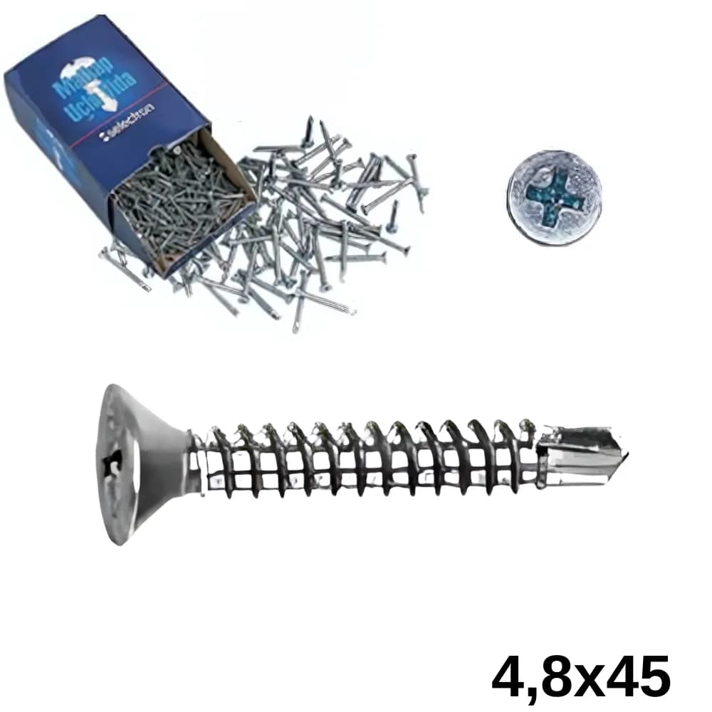 Selectron 4,8X45 Yıldız Havşa Başlı Matkap Uçlu Vida 500 Ad.