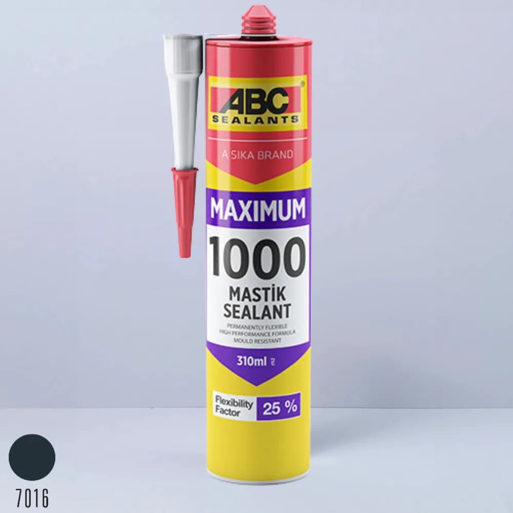 ABC 1000'lik Silikonlu Mastik Maximum Ultra Antrasit Gri