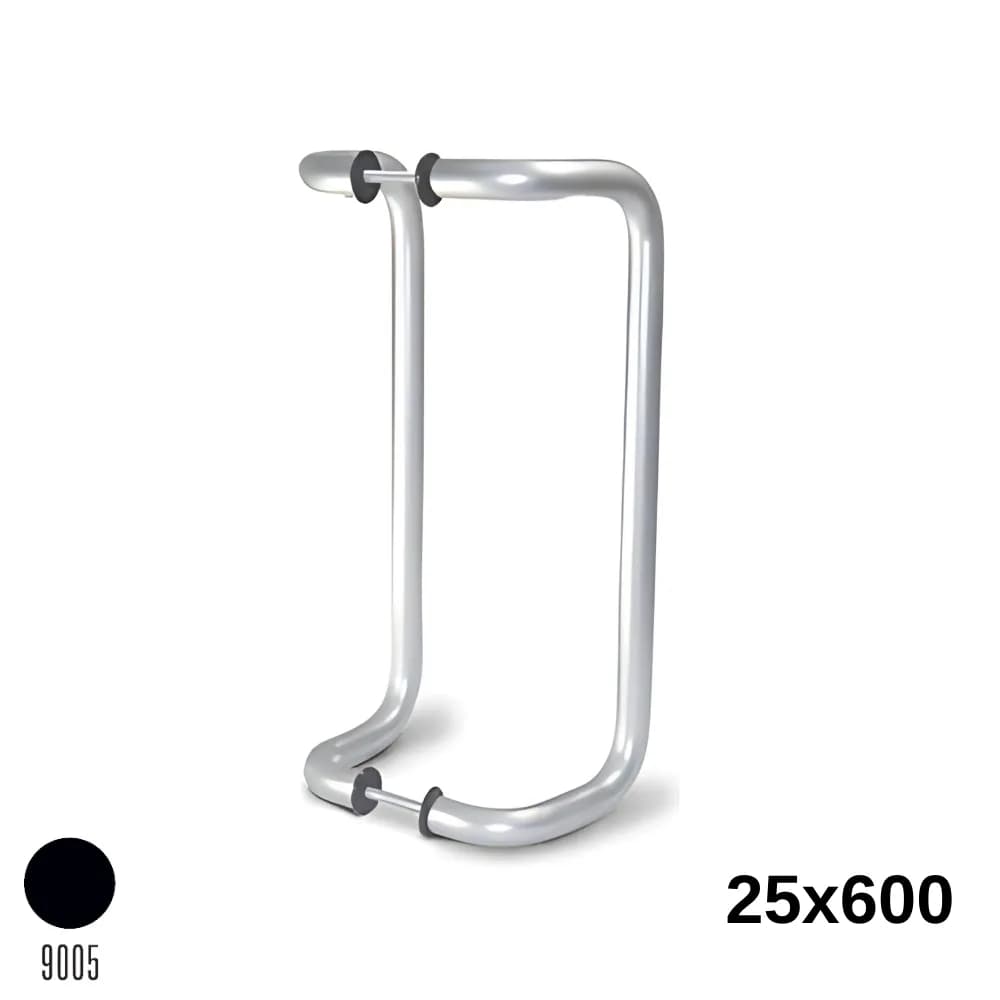Kıvrık Kol 25X600 mm Siyah