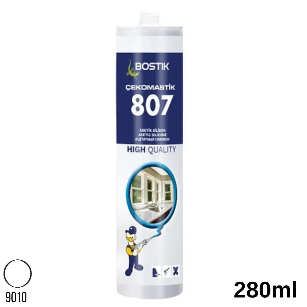 Bostik 807 Asetik Silikon 280 gr Beyaz