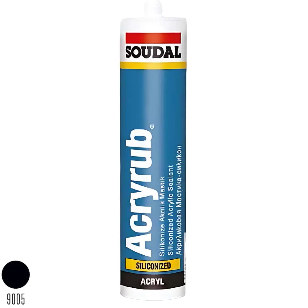 Soudal Acryrub Silikonize Mastik Siyah 500 gr 417564